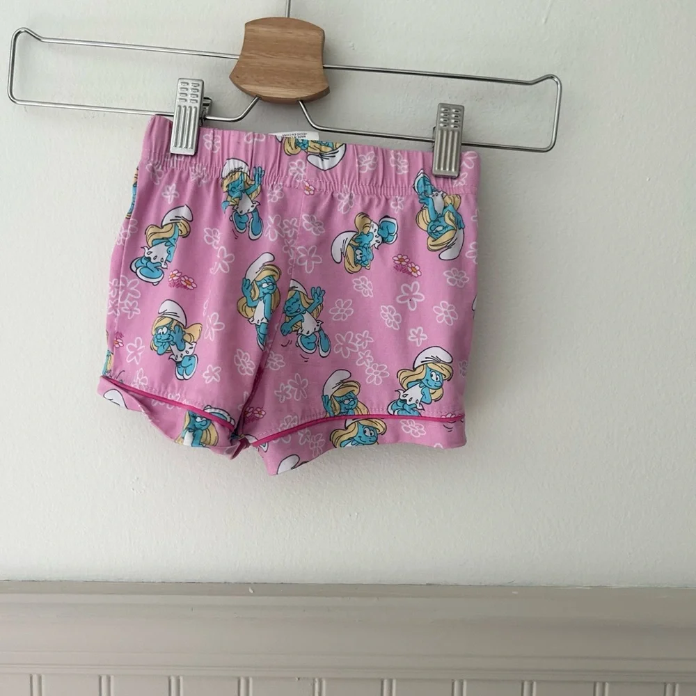 Girls 3T The Smurfs Smurfette Adorable Pink Cartoon Kids Pajama Set